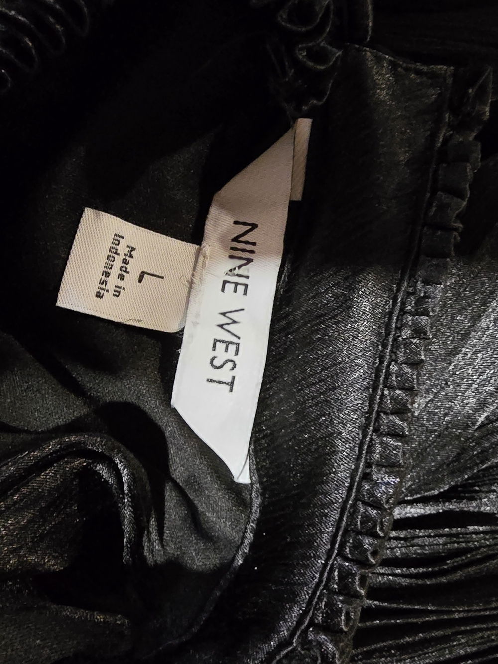 Nine West Black Pleated High-Neck Sleeveless Top - Picture 5 of 5